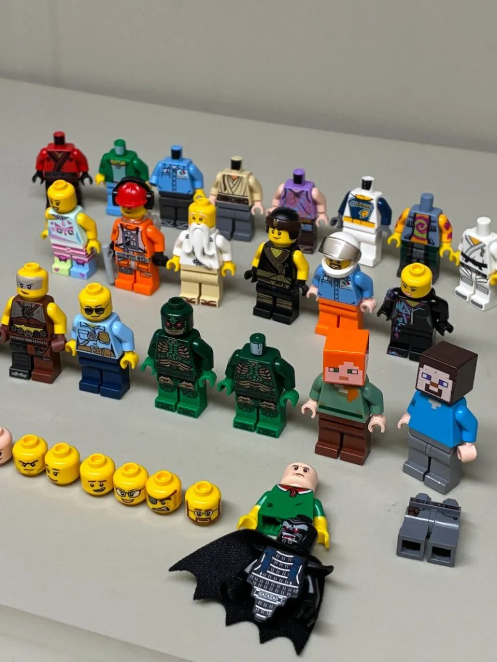 LEGO Minifigure Lot Mixed Figures Pieces Torsos Heads Minecraft Ninjago